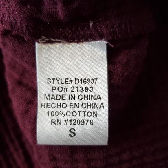 Entro Women's Dress Small Purple Embroidered 100% Cotton Short Flutter Sleeve - Picture 7 of 8